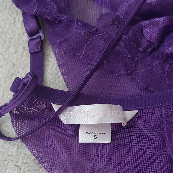 Victoria's Secret vintage Lingerie Purple Lace Chemise Set - Picture 4 of 5
